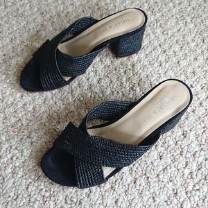 Beau & Ro by Sara Rossi black slide sandals size 36.5